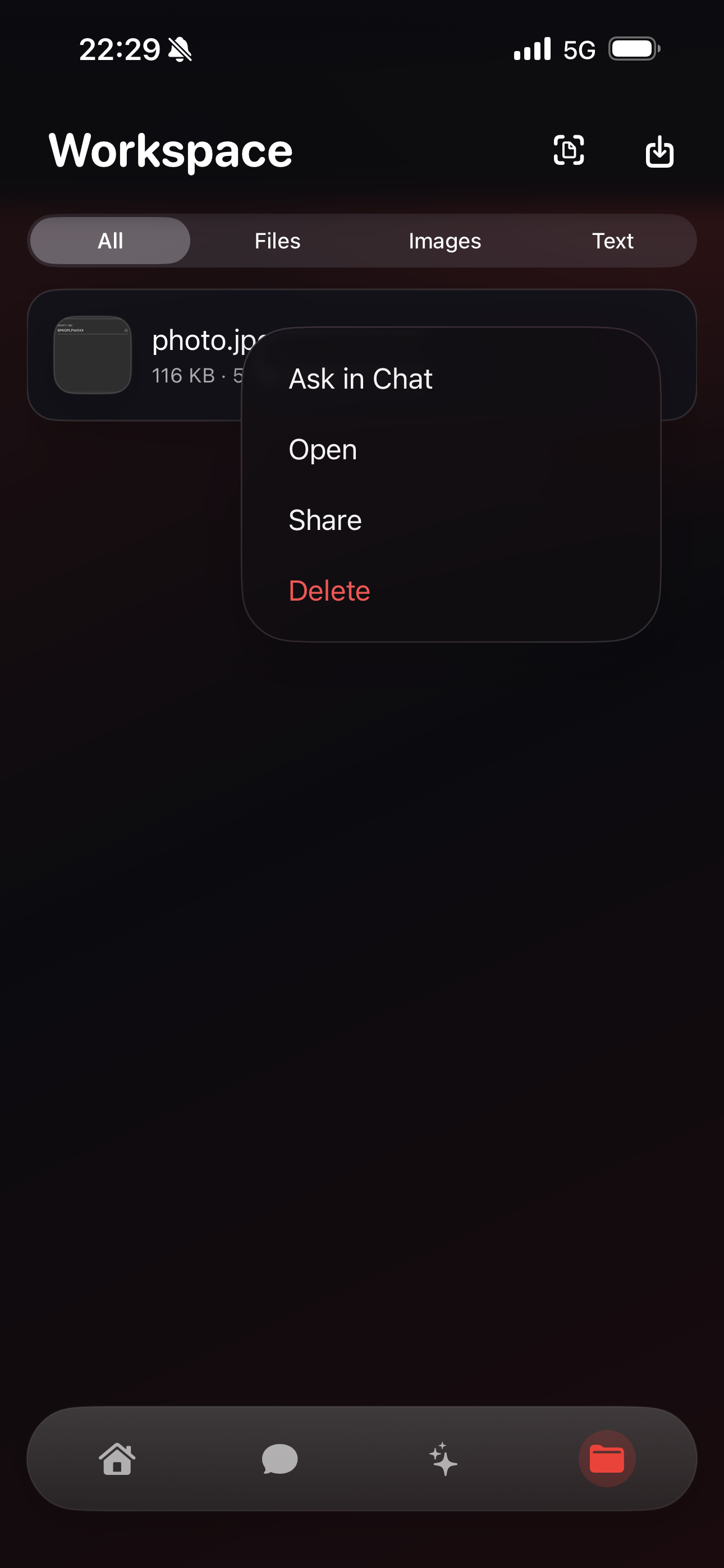 EasyClaw workspace with file filters and quick actions
